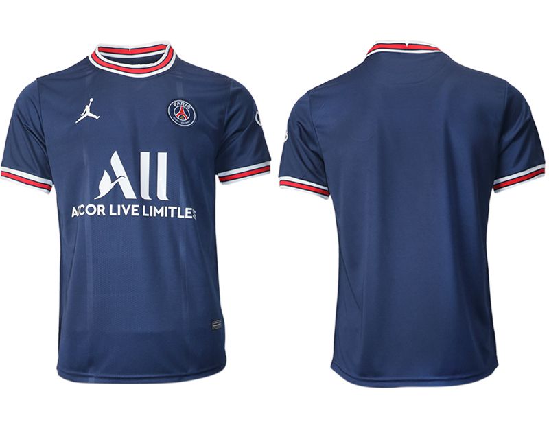 Men 2021-2022 Club Paris St German home aaa version blue blank Soccer Jersey->customized soccer jersey->Custom Jersey